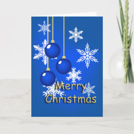 Snowflake Blue Ornaments kerstkaart Feestdagen Kaart