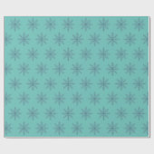 Snowflake Blue Pattern Motif Winter Cadeaupapier (Vlak)