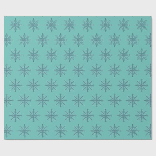 Snowflake Blue Pattern Motif Winter Cadeaupapier (Vlak)