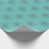 Snowflake Blue Pattern Motif Winter Cadeaupapier (Hoek)