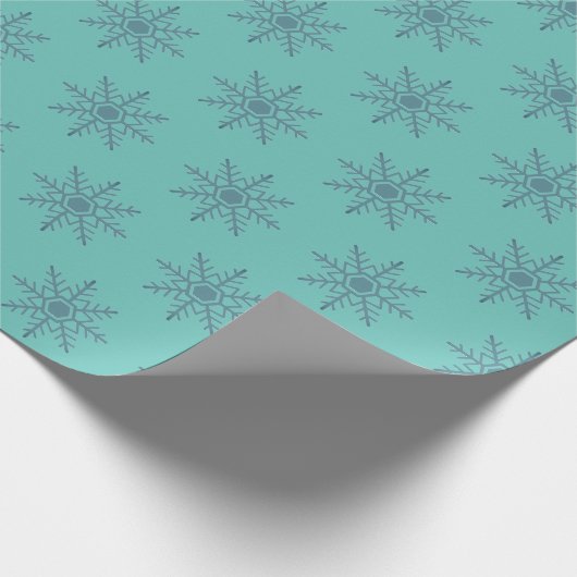 Snowflake Blue Pattern Motif Winter Cadeaupapier (Hoek)