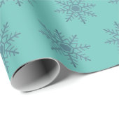 Snowflake Blue Pattern Motif Winter Cadeaupapier (Rol Hoek)