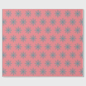 Snowflake Blue Pattern Motif Winter Cadeaupapier (Vlak)
