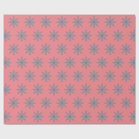 Snowflake Blue Pattern Motif Winter Cadeaupapier (Vlak)