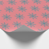 Snowflake Blue Pattern Motif Winter Cadeaupapier (Hoek)
