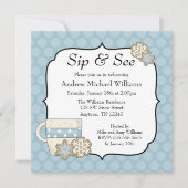 Snowflake Blue Polka Dot Sip en See Kaart (Voorkant)