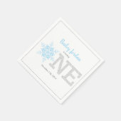 Snowflake Blue & Silver Glitter 1e Verjaardag Jong Servet (Hoek)