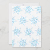 Snowflake Blue & Silver Glitter 1st Birthday Foto Kaart (Achterkant)