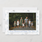 Snowflake Blue Silver Grey Winter Wonderland Foto Feestdagenkaart (Voorkant)