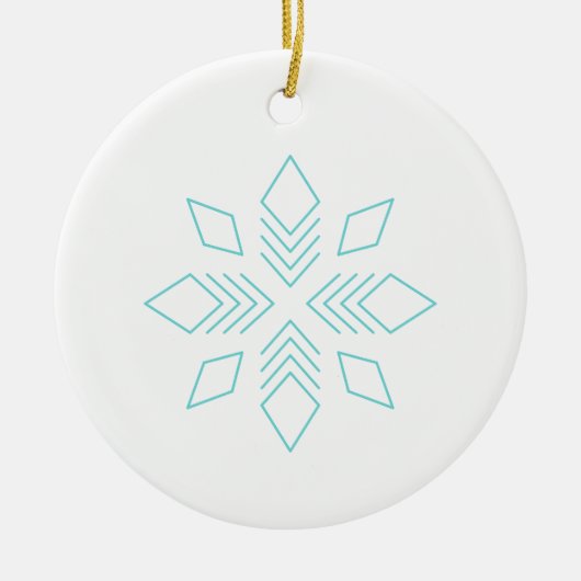 Snowflake, Blue Star, Ice, Cristal Keramisch Ornament (Voorkant)