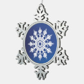 Snowflake Blue Tin Sneeuwvlok Ornament (Rechts)