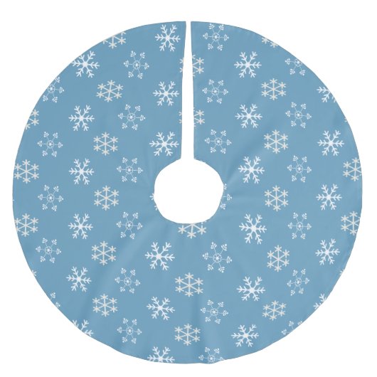 Snowflake Blue Tree Skirt Kerstboom Rok (Voorkant)