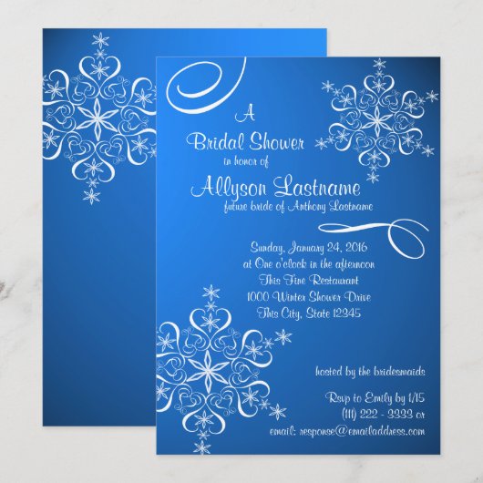 Snowflake Blue Vrijgezellenfeest Kaart (Voorkant / Achterkant)