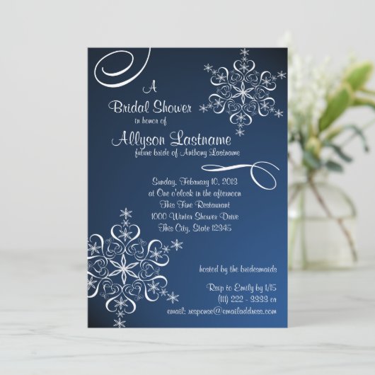 Snowflake Blue Vrijgezellenfeest Kaart (Staand voorkant)