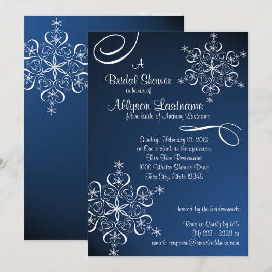 Snowflake Blue Vrijgezellenfeest Kaart (Voorkant / Achterkant)