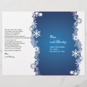 Snowflake blue white bruiloft gevouwen programma (Voorkant)