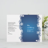 Snowflake blue white bruiloft gevouwen programma (Staand voorkant)