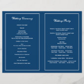 Snowflake blue white bruiloft gevouwen programma (Achterkant)