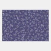  Snowflake Blue White Kerststreping Inpakpapier Vel (Voorkant 2)
