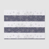 Snowflake Blue White Kerststreping Tissuepapier (Voorkant)
