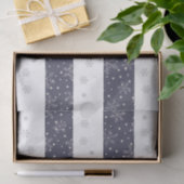  Snowflake Blue White Kerststreping Tissuepapier (Geschenk)