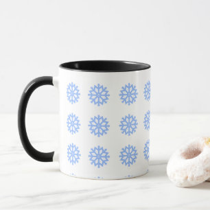 Snowflake Blue Winter Festive Pattern Frosted Gl Mok