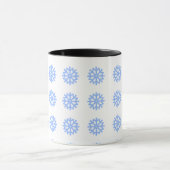 Snowflake Blue Winter Festive Pattern Mok (Midden)