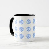 Snowflake Blue Winter Festive Pattern Mok (Voorkant links)