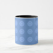 Snowflake Blue Winter Festive Pattern Mok (Midden)
