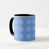 Snowflake Blue Winter Festive Pattern Mok (Voorkant links)