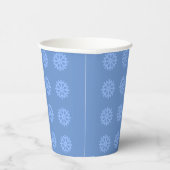 Snowflake Blue Winter Festive Pattern Papieren Bekers (Rechts)