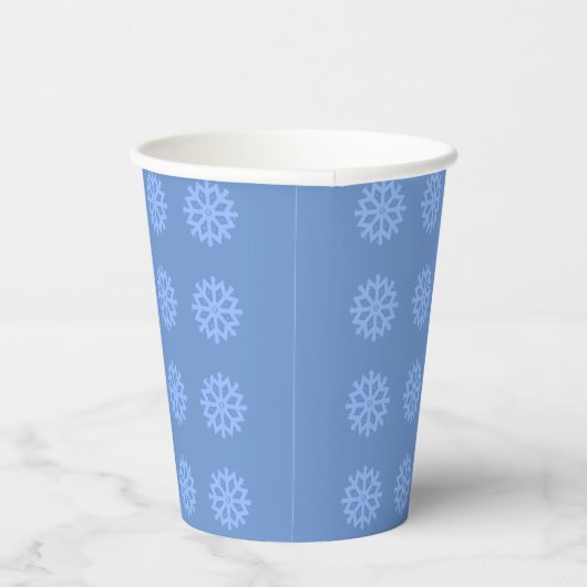 Snowflake Blue Winter Festive Pattern Papieren Bekers (Rechts)