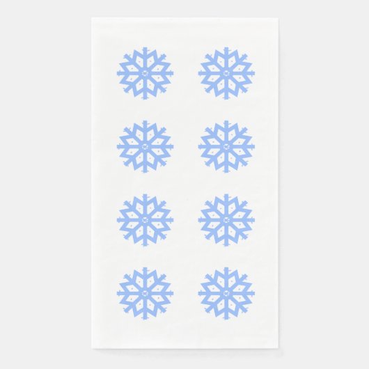 Snowflake Blue Winter Festive Pattern Servet (Voorkant)
