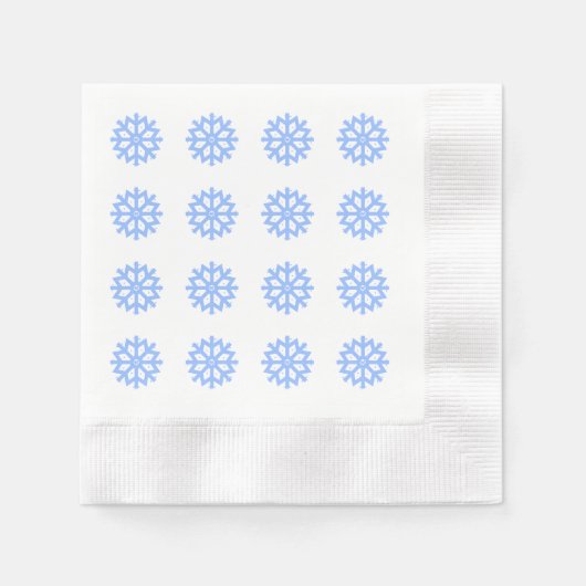 Snowflake Blue Winter Festive Pattern Servet (Voorkant)