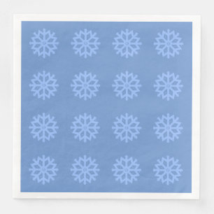 Snowflake Blue Winter Festive Pattern Servet