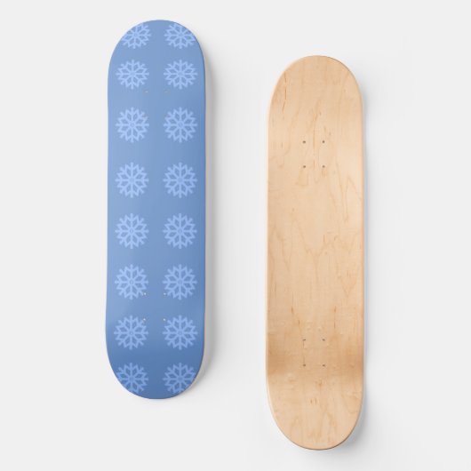 Snowflake Blue Winter Pattern Persoonlijk Skateboard (Voorkant)