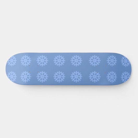 Snowflake Blue Winter Pattern Persoonlijk Skateboard (Horizontaal)