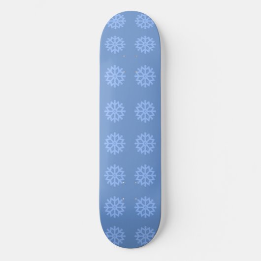 Snowflake Blue Winter Pattern Persoonlijk Skateboard (Voorkant)