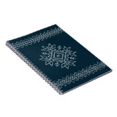 Snowflake blue xmas breipatroon notitieboek (Rechterzijde)