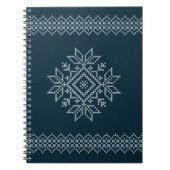 Snowflake blue xmas breipatroon notitieboek (Voorkant)