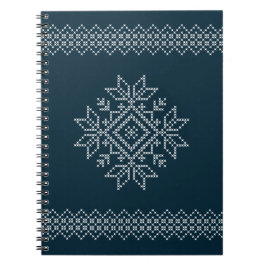 Snowflake blue xmas breipatroon notitieboek