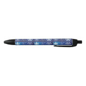 Snowflake Blue Zwarte Inkt Pen (Bodem)