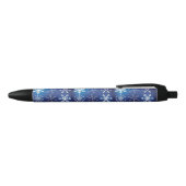 Snowflake Blue Zwarte Inkt Pen (Bovenkant)