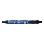 Snowflake Blue Zwarte Inkt Pen (Achterkant)
