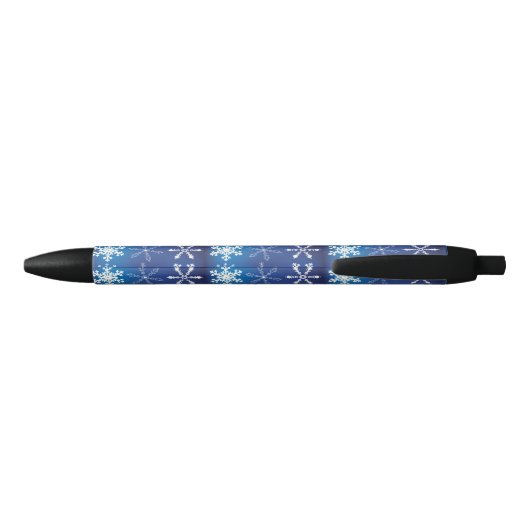 Snowflake Blue Zwarte Inkt Pen (Achterkant)