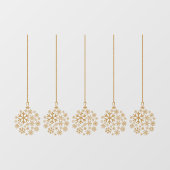 Snowflake bollen goud_ pack van vijf venster vastk raamsticker (Vel)