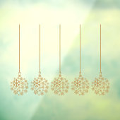 Snowflake bollen goud_ pack van vijf venster vastk raamsticker (Vel 3)