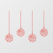 Snowflake bollen rood_ pack van 4 venster vastklam raamsticker (Vel)