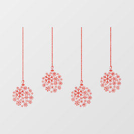 Snowflake bollen rood_ pack van 4 venster vastklam raamsticker