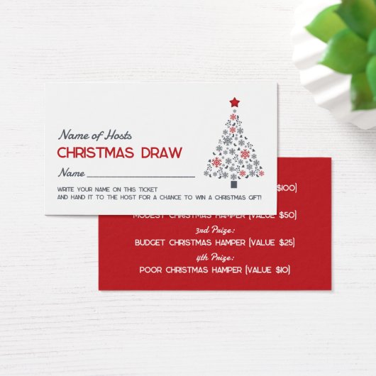 Snowflake-boom, kerstfeestkaartjes visitekaartje (Bureau)